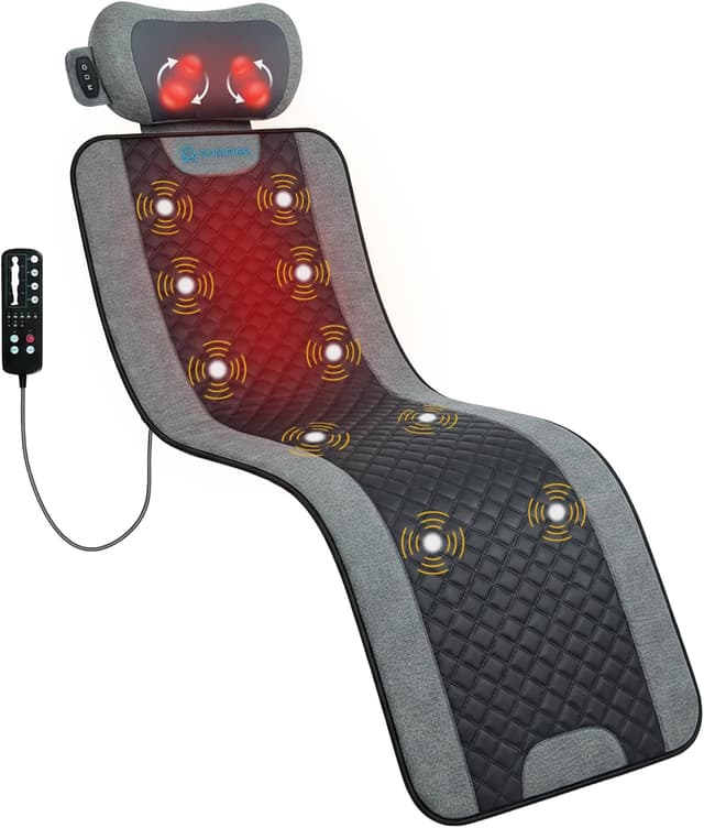 Detalle de COMFIER Massage Mats Full Body with Heat & Vibration (10 motors, detachable shiatsu neck pillow)