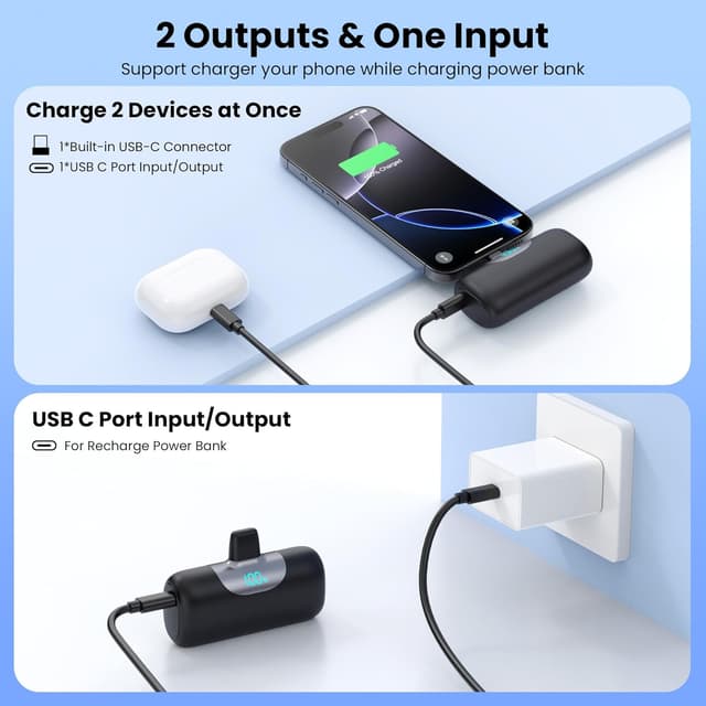 Thumbnail 4 de Mini Power Bank 5500mAh USB-C cargador portátil