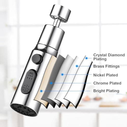 Detalle de OSDUE juego de aireador de grifo de 360° con 3 modos (M22–M24, G1/2) para cocina