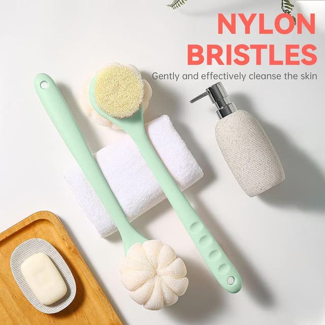 Thumbnail 3 de CYMPHW Back Scrubber for Shower (15.7" Loofah with Handle) — Double-Sided Long-Handle Shower Brush