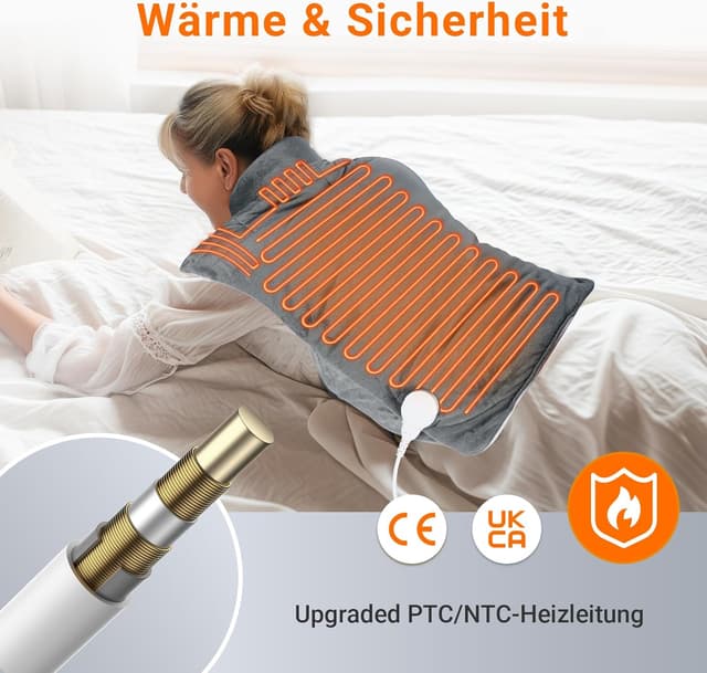 Detalle 1 de Comfytemp gewichtetes Heizkissen für Rücken, Schulter & Nacken mit 9 Wärmestufen und Abschaltautomatik