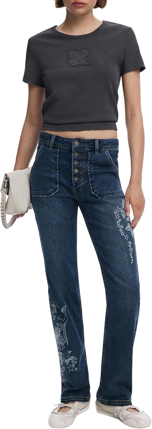 Thumbnail 3 de Desigual Denim Jeans Straight Largo para mujer 👖