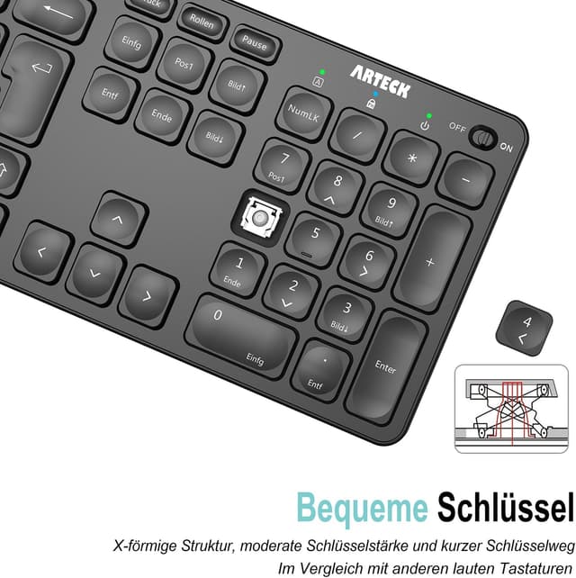 Detalle de Arteck Kabellose Tastatur 6 Monate ⌨