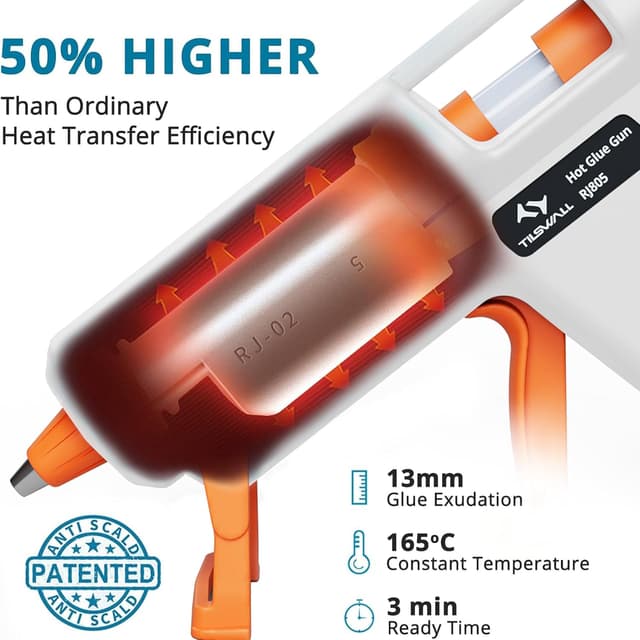 Thumbnail 1 de Tilswall Hot Glue Gun Kit 50W for Crafting