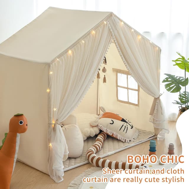 Detalle de Kids Play Tent with Padded Mat (Princess Castle) — Indoor Playhouse for Toddlers