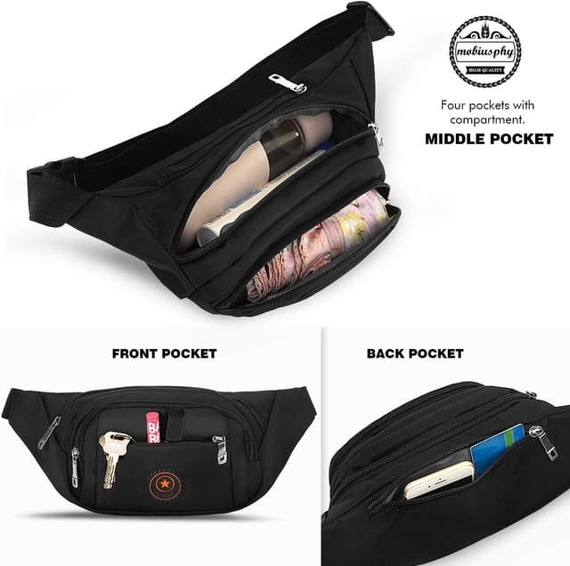 Detalle 2 de Marsupio impermeabile da corsa con cintura 76-116 cm