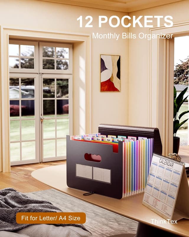 Detalle 2 de ThinkTex Accordion File Organiser 12 pockets