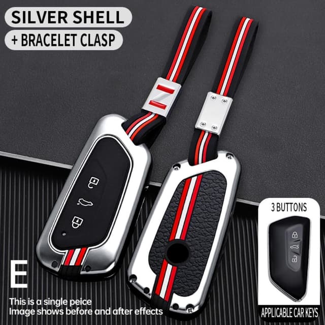 Detalle de Happyit Zinc Alloy Car Key Cover & Key Fob Case (for VW, SEAT, Skoda, Cupra models 2020–2021)