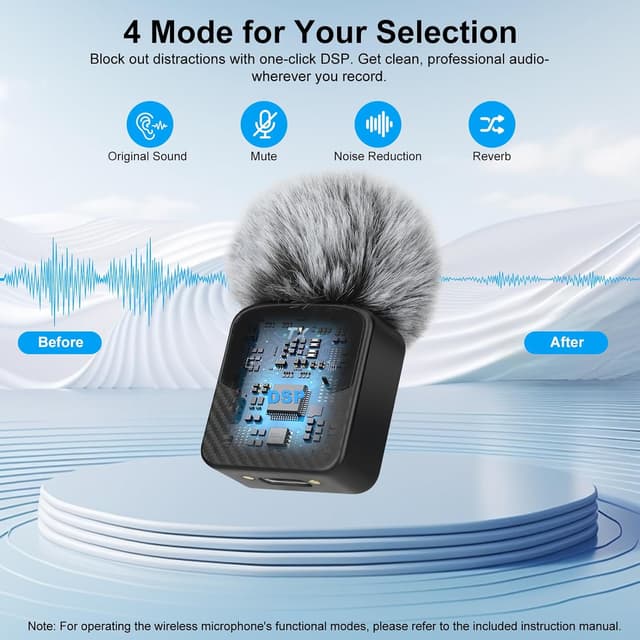 Detalle 2 de YUANRAN Mini Lavalier micrófono inalámbrico para móvil