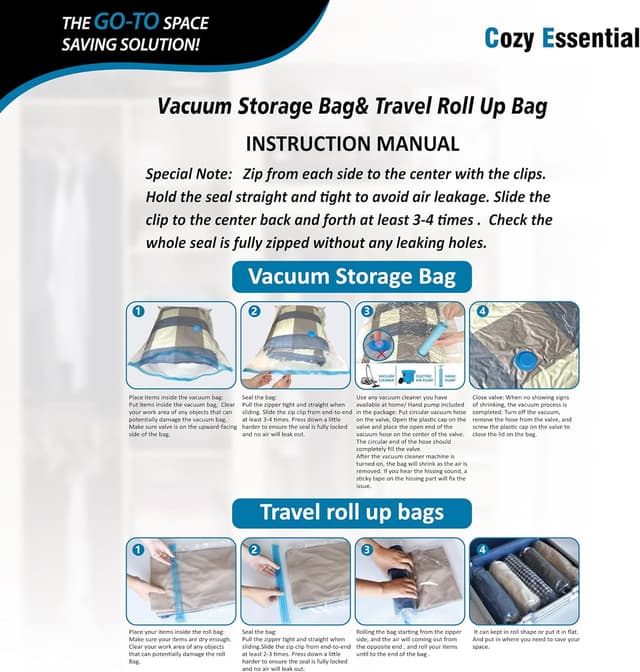Thumbnail 5 de 20-Pack Vacuum Storage Bags — Space Saver for Bedding