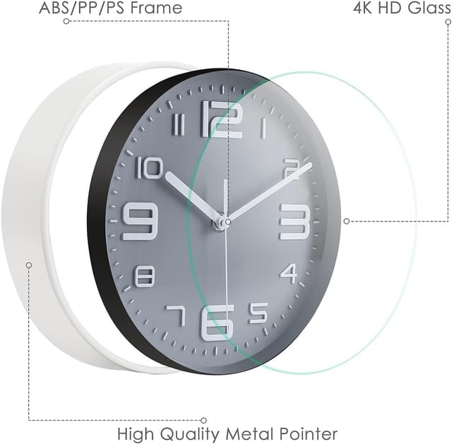 Thumbnail 2 de Topkey 12 Inch Silent Wall Clock