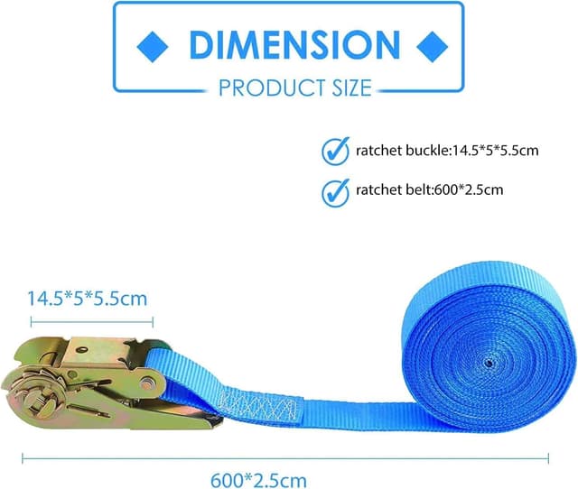 Thumbnail 4 de Cinghie di tensione 6m x 25mm 800 kg