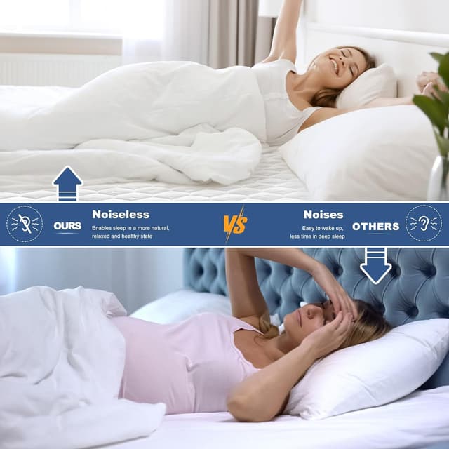 Detalle de GRT Waterproof Mattress Protector for Double Bed (30cm Extra Deep Skirt) – OEKO-TEX certified, noiseless & breathable