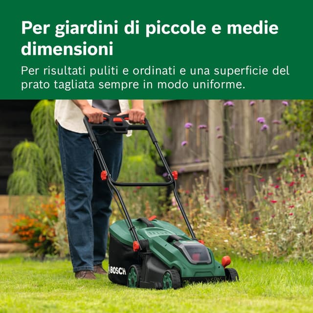 Detalle 2 de Bosch ROTAK18V-34 rasaerba a batteria 18V con lama 34 cm e sacco da 35 L