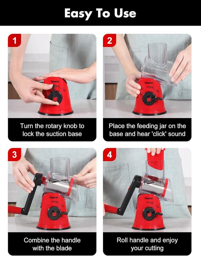 Thumbnail 6 de Geedel Käsereibe mit Kurbel 5 Trommelmesser