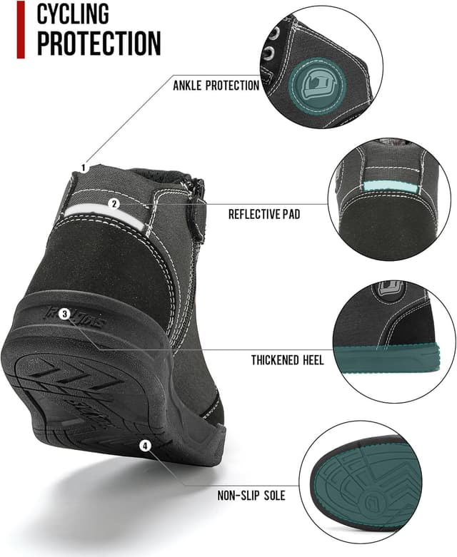 Detalle 2 de IRON JIA'S Scarpe Moto Uomo impermeabili con zip laterale e suola antiscivolo