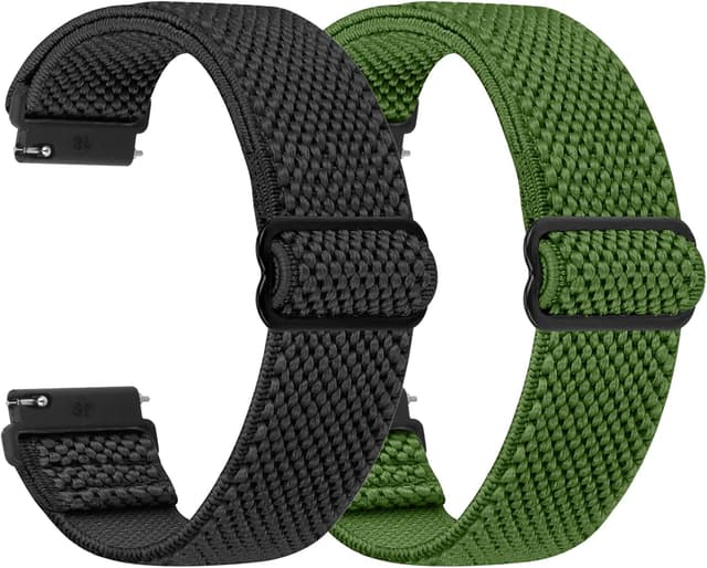 Detalle de SHIJZWD elastisches Uhrenarmband mit Schnellverschluss – Nylon Loop in 16/18/19/20/22/24 mm