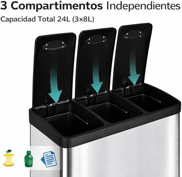 Thumbnail 4 de T-LOVENDO.ES Cubo basura reciclaje 24 L