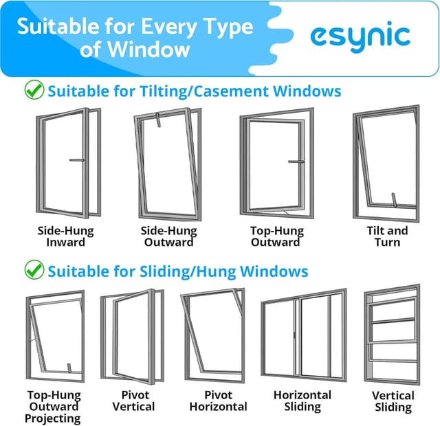 Detalle de eSynic 10-Pack Window Locks with Cable Restrictor for UPVC Windows (Child Safety)