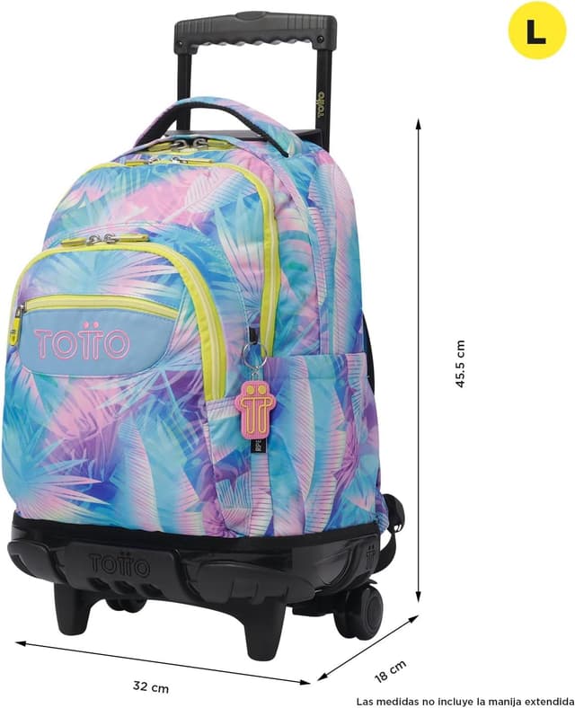 Detalle de TOTTO Renglones mochila con ruedas 26,21 L