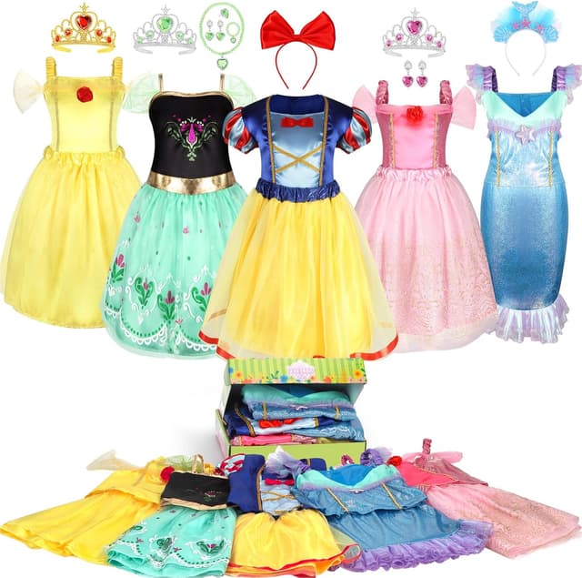 Detalle de HAMSILY Princess Dress Up Costume for Girls 3-6