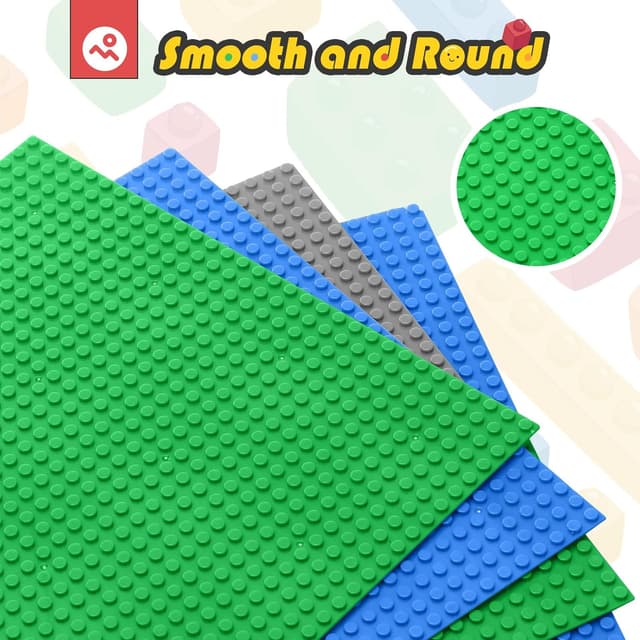 Detalle de HUIZDQ 8 Pack Classic Baseplates 10" x 10" multicoloured ๐