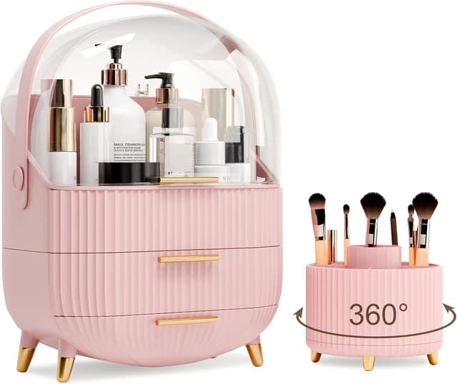 Thumbnail 6 de lurcns Makeup Organizer with Lid and Drawers