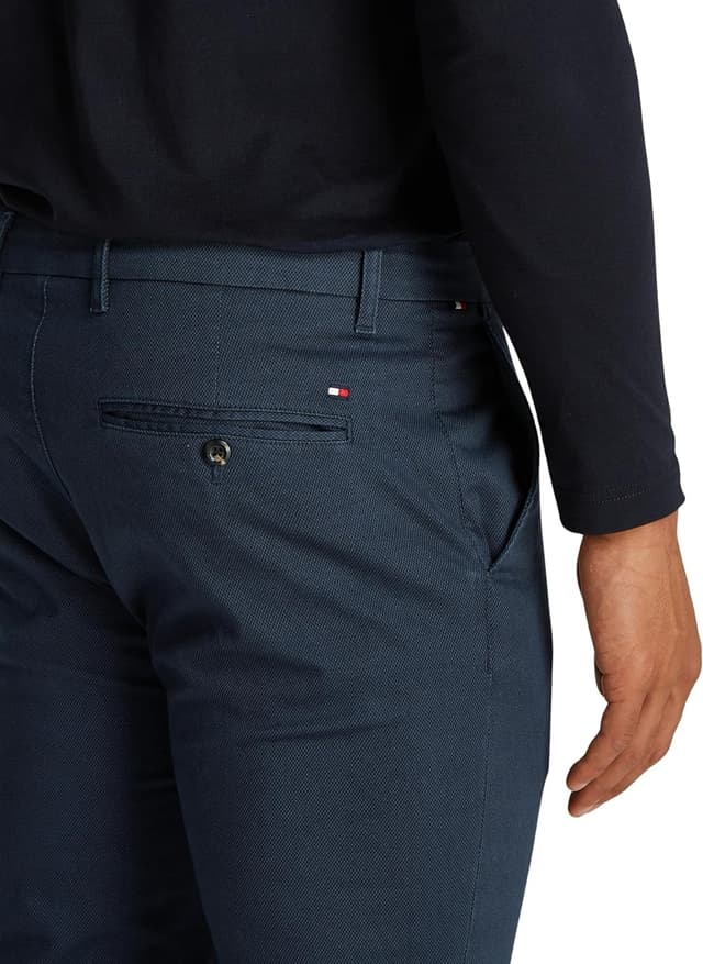 Detalle de Tommy Hilfiger Herren Chino Hose Bleecker Printed Structure Slim Fit