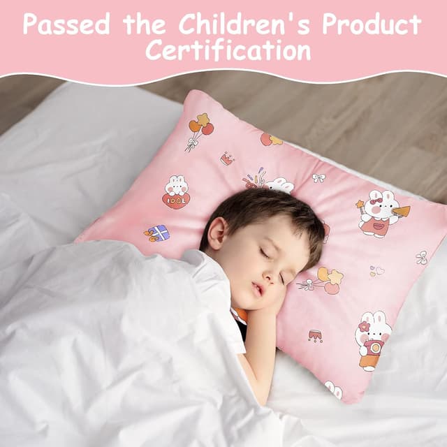 Thumbnail 6 de Vicloon Kinder Kissenbezug (2er-Set) für Baby-Kopfkissen 40x60 cm, Baumwolle, rosa Hasestil