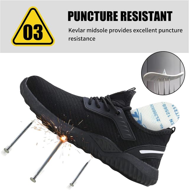 Detalle de todaysunny Work Shoes for Men & Women with anti-shock toe cap and Kevlar midsole