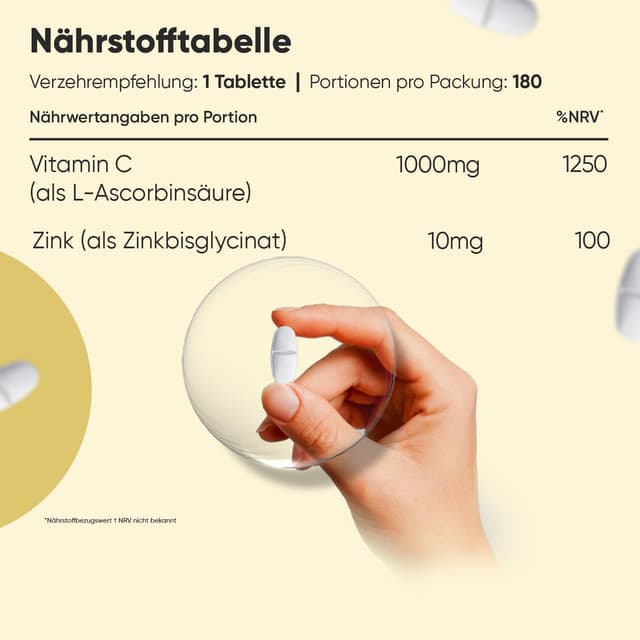 Detalle de Vitamin C Zink Tabletten 1000 mg