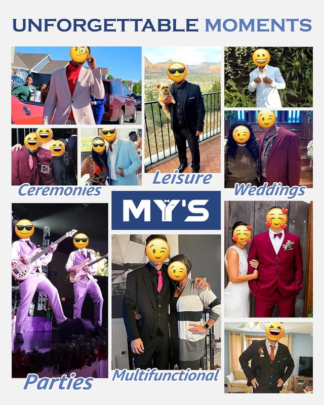 Thumbnail 5 de MY'S 3 Piece Slim Fit Suit Set