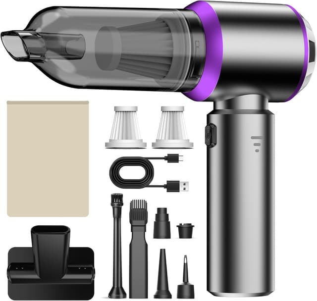 Detalle de Ludunbuy Handstaubsauger 26000 Pa – Mini Akku-Staubsauger kabellos 4-in-1 für Auto, Küche & Tierhaare