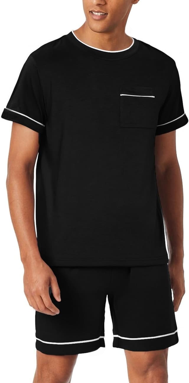 Thumbnail 6 de Bresdk Pigiama Uomo Corto Estivo in Cotone 95% 2 pezzi