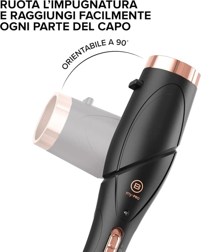 Detalle de Bellissima Imetec My Pro Twist & Style GT22 100: manico per styler arricciacapelli con temperatura automatica e orientabile