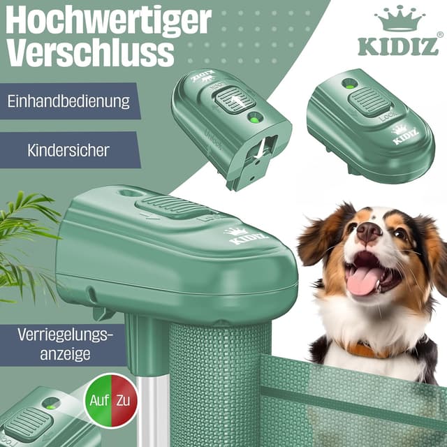 Detalle de KIDIZ ausziehbares Treppenschutzgitter / Türschutzgitter (0–140 cm) mit Verschlusssystem & Verriegelungsanzeige