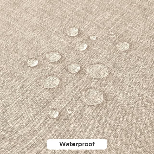 Detalle 2 de Fitable Faux Linen Tablecloths for Rectangle Tables (2-Pack, Water & Stain Resistant) — Beige