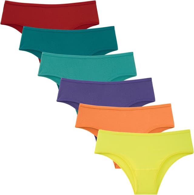 Detalle de INNERSY Women’s Cotton Bikini Briefs (Mid Rise Hipster) – Soft Tag-Free Knickers, Pack of 6