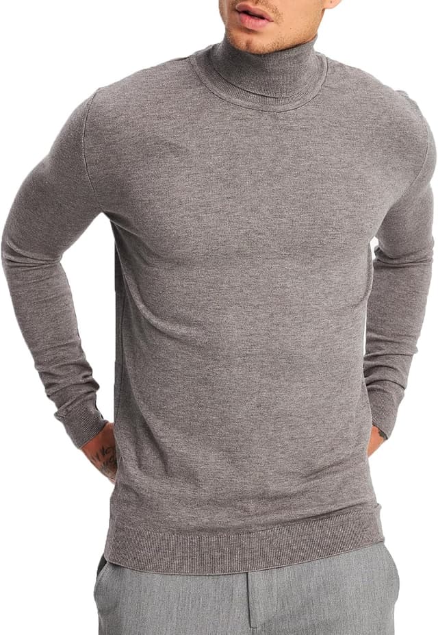 Thumbnail 6 de Leif Nelson maglione da uomo a collo alto in maglia fine leggero