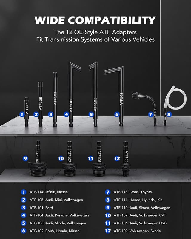 Detalle 2 de Orion Motor Tech 3L Transmission Fluid Pump Kit with 12 ATF Aluminum Adapters