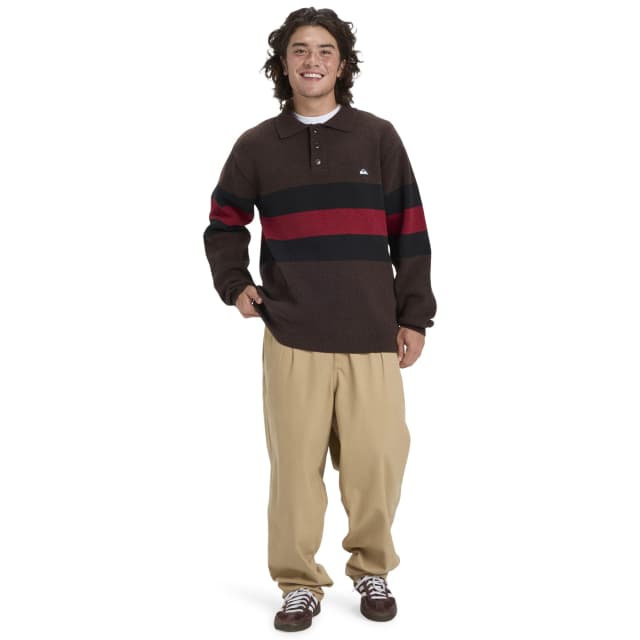 Detalle de Quiksilver Cooper Polo para hombre: jersey tipo polo con mezcla de algodón reciclado