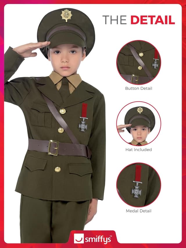 Thumbnail 4 de Smiffys Army Officer Costume Age 7-9