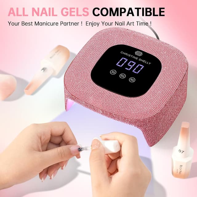 Detalle de CHRISTINE SHELLY 48W Gel Nail Lamp with Auto Sensor, 365nm + 405nm LED Curing Light & LCD Touch Screen