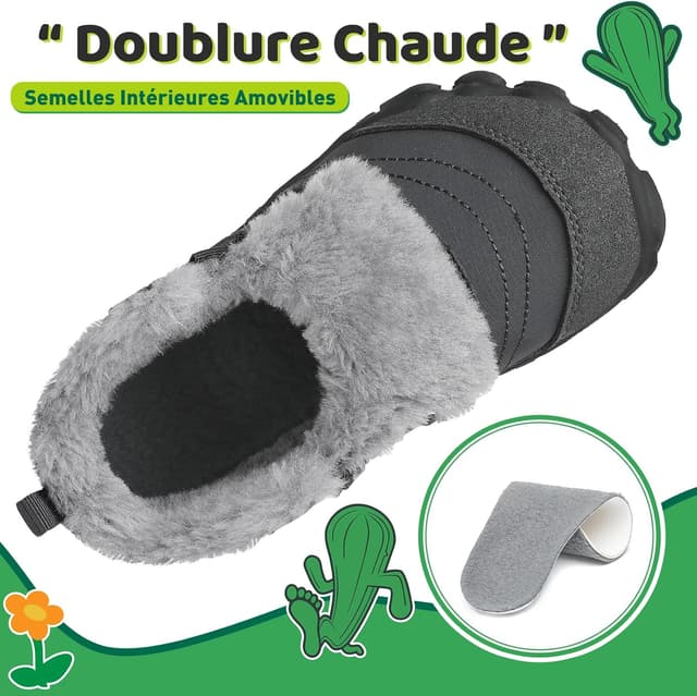 Detalle 2 de SAGUARO Will I – chaussures minimalistes d’hiver enfant, doublure chaude (25-36)