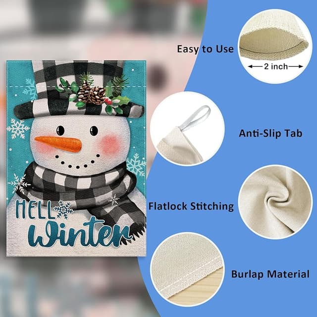 Thumbnail 2 de Covido Snowman Garden Flag 🏡