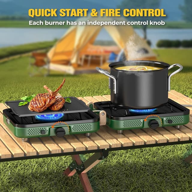 Thumbnail 2 de Camp Stove 2-Burner 20000 BTU Portable Grill ⛺