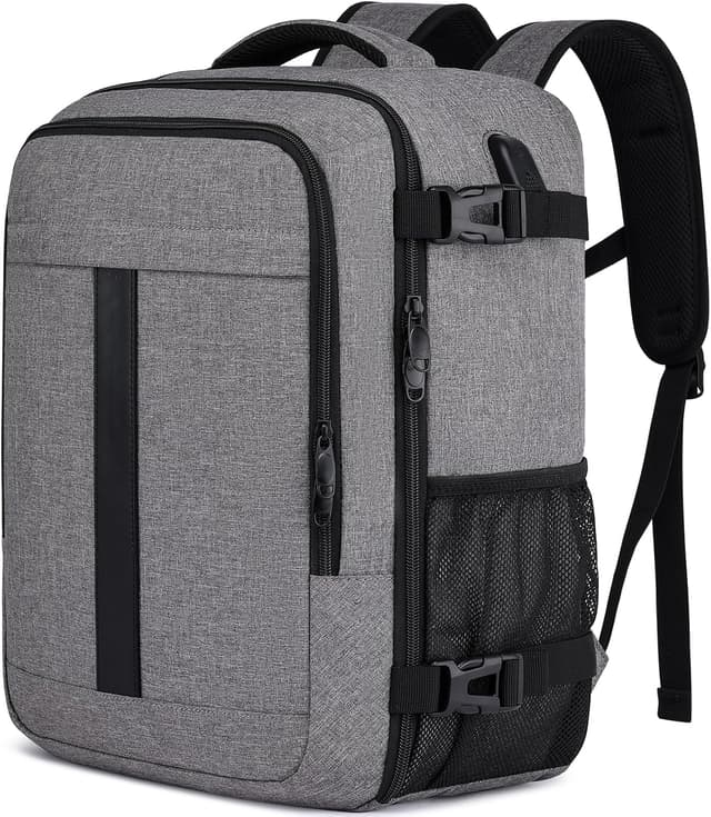 Detalle de PUSLOM Ryanair cabin-size underseat backpack 40x30x20 with USB charging port (Grey)