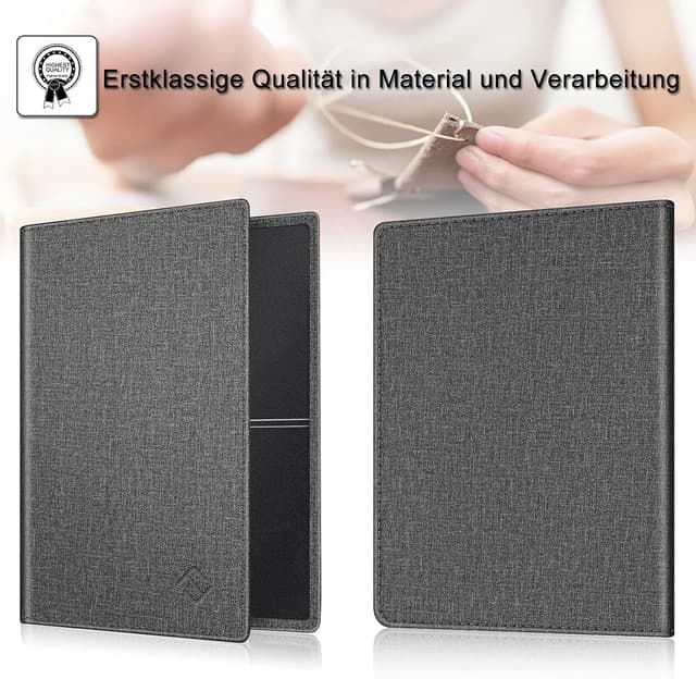 Thumbnail 1 de FINTIE Fahrzeugschein Hülle Denim Grau 12,5x9 cm