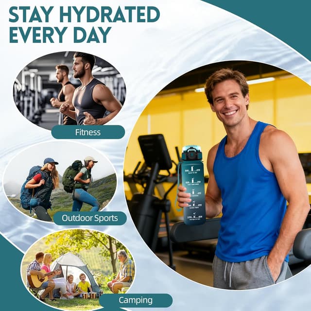 Thumbnail 6 de Borraccia 1 litro Bambino con cannuccia antigoccia e orari per idratazione