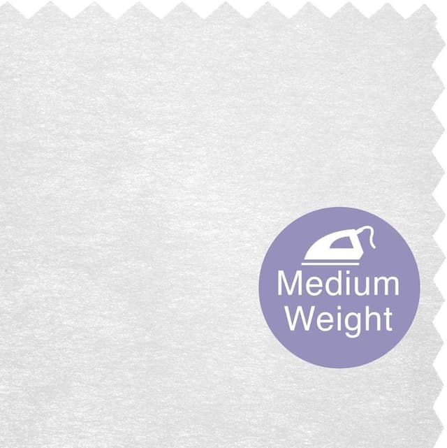 Detalle 2 de The Bead Shop Iron On Fusible Interfacing Fabric – Medium Weight, 90cm Wide, 3 Metres, White (Non-Woven)
